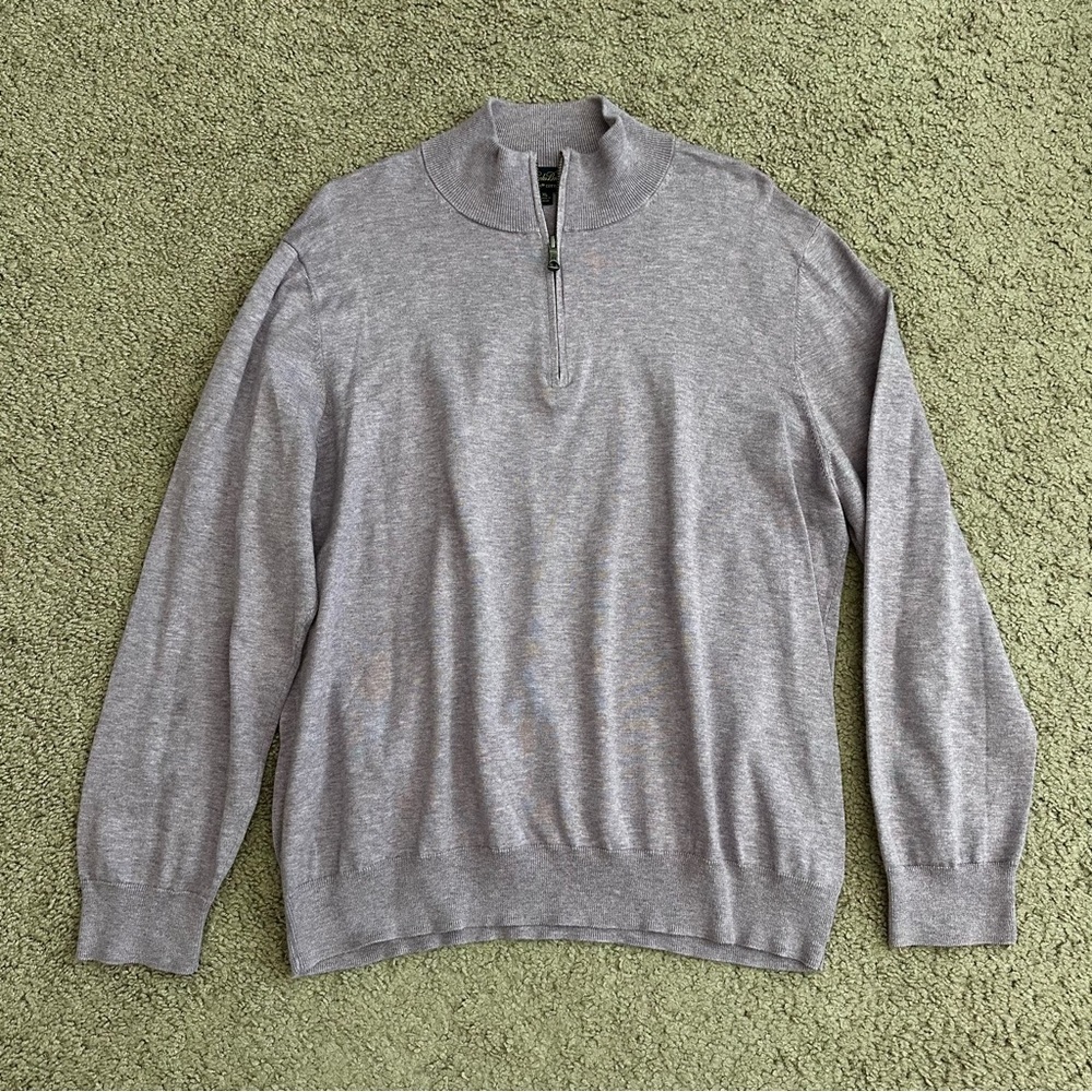 Brooks Brothers Supima Lavender Quarter-Zip Sweater